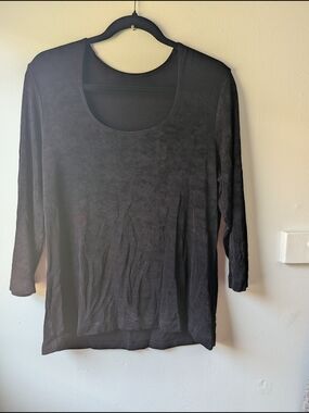 Weekenders Deep Purple Scoop Neck Long Sleeve Tee Size XL